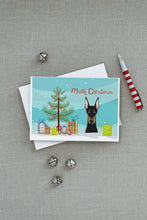 Load image into Gallery viewer, Christmas Tree and Doberman Greeting Cards -  Blank Note Cards – 8-Pack of Artist-Designed Cards with Envelopes