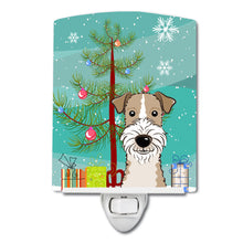Load image into Gallery viewer, Christmas Tree and Wire Haired Fox Terrier Ceramic Night Light BB1619CNL
