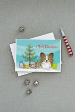 Load image into Gallery viewer, Christmas Tree and Papillon Greeting Cards -  Blank Note Cards – 8-Pack of Artist-Designed Cards with Envelopes