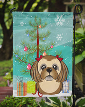 Load image into Gallery viewer, Christmas Tree and Chocolate Brown Shih Tzu Garden Flag – Decorative Outdoor Yard Flag BB1621GF