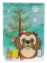 Load image into Gallery viewer, Christmas Tree and Chocolate Brown Shih Tzu Garden Flag – Decorative Outdoor Yard Flag BB1621GF