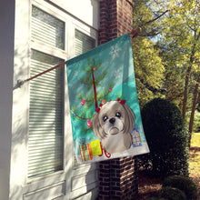 Load image into Gallery viewer, Christmas Tree and Gray Silver Shih Tzu Flag Canvas House Size BB1622CHF