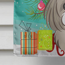 Load image into Gallery viewer, Christmas Tree and Gray Silver Shih Tzu Flag Canvas House Size BB1622CHF