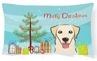 Christmas Tree and Golden Retriever Fabric Decorative Pillow BB1624PW1216