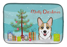 Load image into Gallery viewer, Christmas Tree and Sable Corgi Dish Drying Mat – Absorbent, Artistic Kitchen Essentials BB1625DDM