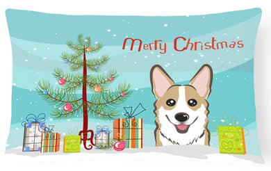 Christmas Tree and Sable Corgi Fabric Decorative Pillow BB1625PW1216