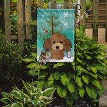Load image into Gallery viewer, Christmas Tree and Chocolate Brown Poodle Garden Flag – Decorative Outdoor Yard Flag BB1628GF