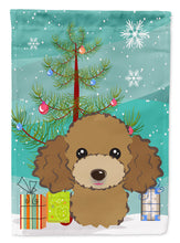 Load image into Gallery viewer, Christmas Tree and Chocolate Brown Poodle Garden Flag – Decorative Outdoor Yard Flag BB1628GF