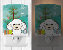 Load image into Gallery viewer, Christmas Tree and White Poodle Ceramic Night Light BB1629CNL