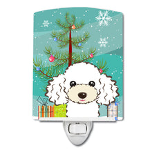 Load image into Gallery viewer, Christmas Tree and White Poodle Ceramic Night Light BB1629CNL