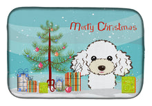 Load image into Gallery viewer, Christmas Tree and White Poodle Dish Drying Mat – Absorbent, Artistic Kitchen Essentials BB1629DDM