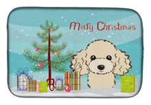 Load image into Gallery viewer, Christmas Tree and Buff Poodle Dish Drying Mat – Absorbent, Artistic Kitchen Essentials BB1630DDM