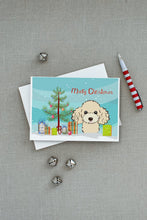 Load image into Gallery viewer, Christmas Tree and Buff Poodle Greeting Cards -  Blank Note Cards – 8-Pack of Artist-Designed Cards with Envelopes