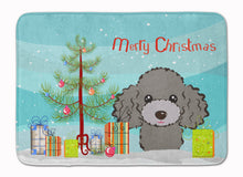 Load image into Gallery viewer, Christmas Tree and Silver Gray Poodle Machine Washable Memory Foam Mat BB1631RUG