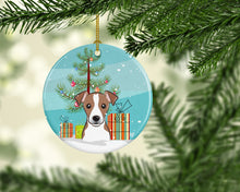 Load image into Gallery viewer, Christmas Tree and Jack Russell Terrier Ornament - Round Ceramic Ornament – Artist-Designed Keepsake Decoration BB1632CO1