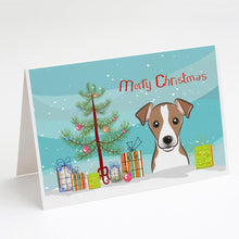 Load image into Gallery viewer, Christmas Tree and Jack Russell Terrier Greeting Cards -  Blank Note Cards – 8-Pack of Artist-Designed Cards with Envelopes