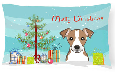 Christmas Tree and Jack Russell Terrier Fabric Decorative Pillow BB1632PW1216