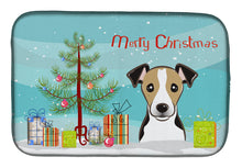Load image into Gallery viewer, Christmas Tree and Jack Russell Terrier Dish Drying Mat – Absorbent, Artistic Kitchen Essentials BB1633DDM
