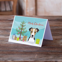 Load image into Gallery viewer, Christmas Tree and Jack Russell Terrier Greeting Cards -  Blank Note Cards – 8-Pack of Artist-Designed Cards with Envelopes