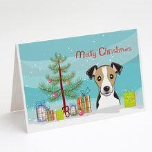 Load image into Gallery viewer, Christmas Tree and Jack Russell Terrier Greeting Cards -  Blank Note Cards – 8-Pack of Artist-Designed Cards with Envelopes