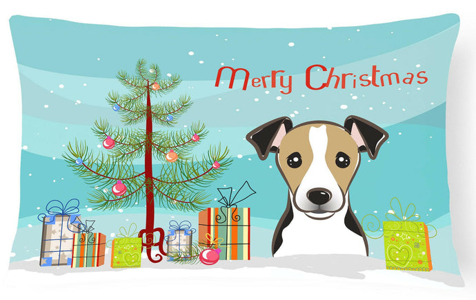 Christmas Tree and Jack Russell Terrier Fabric Decorative Pillow BB1633PW1216