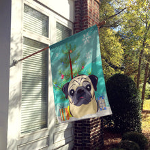 Load image into Gallery viewer, Christmas Tree and Fawn Pug Flag Canvas House Size BB1634CHF