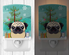 Load image into Gallery viewer, Christmas Tree and Fawn Pug Ceramic Night Light BB1634CNL