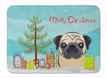 Load image into Gallery viewer, Christmas Tree and Fawn Pug Machine Washable Memory Foam Mat BB1634RUG