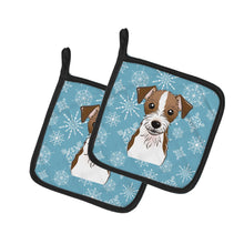 Load image into Gallery viewer, Snowflake Jack Russell Terrier Pot Holders - Set of 2 - Heat-Resistant Kitchen Essentials BB1636PTHD