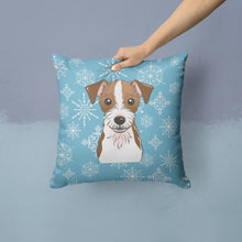 Load image into Gallery viewer, Snowflake Jack Russell Terrier Throw Pillow - 14x14 Decorative Pillow – Art for Your Home &amp; Patio BB1636PW1414