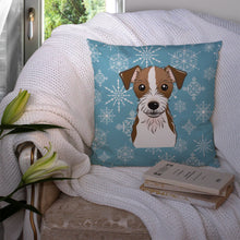 Load image into Gallery viewer, Snowflake Jack Russell Terrier Throw Pillow - 14x14 Decorative Pillow – Art for Your Home &amp; Patio BB1636PW1414