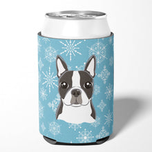 Load image into Gallery viewer, Snowflake Boston Terrier Can or Bottle Hugger BB1637CC