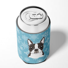 Load image into Gallery viewer, Snowflake Boston Terrier Can or Bottle Hugger BB1637CC