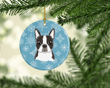 Load image into Gallery viewer, Snowflake Boston Terrier Ceramic Ornament BB1637CO1