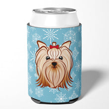Load image into Gallery viewer, Snowflake Yorkie Yorkshire Terrier Can or Bottle Hugger BB1638CC