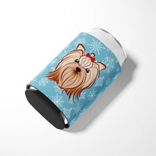 Load image into Gallery viewer, Snowflake Yorkie Yorkshire Terrier Can or Bottle Hugger BB1638CC