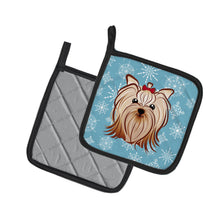 Load image into Gallery viewer, Snowflake Yorkie Yorkishire Terrier Pot Holders - Set of 2 - Heat-Resistant Kitchen Essentials BB1638PTHD