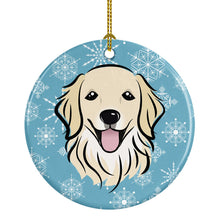 Load image into Gallery viewer, Snowflake Golden Retriever Ornament - Round Ceramic Ornament – Artist-Designed Keepsake Decoration BB1639CO1