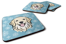 Load image into Gallery viewer, Snowflake Golden Retriever Coasters - Set of 4 Lightweight Foam, Absorbent Drink Coasters BB1639FC