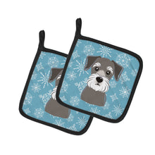 Load image into Gallery viewer, Snowflake Schnauzer Pot Holders - Set of 2 - Heat-Resistant Kitchen Essentials BB1640PTHD