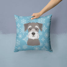 Load image into Gallery viewer, Snowflake Schnauzer Throw Pillow - 14x14 Decorative Pillow – Art for Your Home &amp; Patio BB1640PW1414