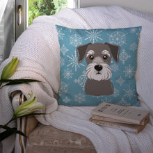 Load image into Gallery viewer, Snowflake Schnauzer Throw Pillow - 14x14 Decorative Pillow – Art for Your Home &amp; Patio BB1640PW1414