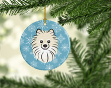 Load image into Gallery viewer, Snowflake Pomeranian Ceramic Ornament BB1641CO1
