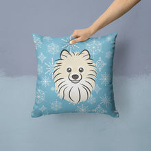 Load image into Gallery viewer, Snowflake Pomeranian Throw Pillow - 14x14 Decorative Pillow – Art for Your Home &amp; Patio BB1641PW1414