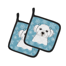 Load image into Gallery viewer, Snowflake Maltese Pot Holders - Set of 2 - Heat-Resistant Kitchen Essentials BB1642PTHD