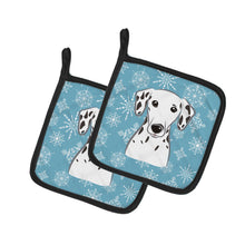 Load image into Gallery viewer, Snowflake Dalmatian Pot Holders - Set of 2 - Heat-Resistant Kitchen Essentials BB1644PTHD