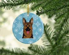Load image into Gallery viewer, Snowflake German Shepherd Ornament - Round Ceramic Ornament – Artist-Designed Keepsake Decoration BB1645CO1