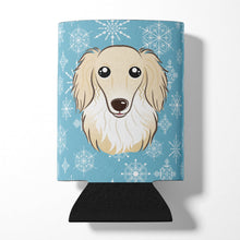 Load image into Gallery viewer, Snowflake Longhair Creme Dachshund Can or Bottle Hugger BB1646CC