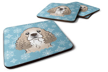 Load image into Gallery viewer, Snowflake Cocker Spaniel Coasters - Set of 4 Lightweight Foam, Absorbent Drink Coasters BB1650FC