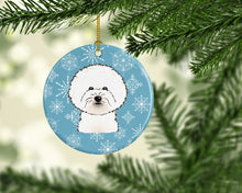 Load image into Gallery viewer, Snowflake Bichon Frise Ceramic Ornament BB1651CO1